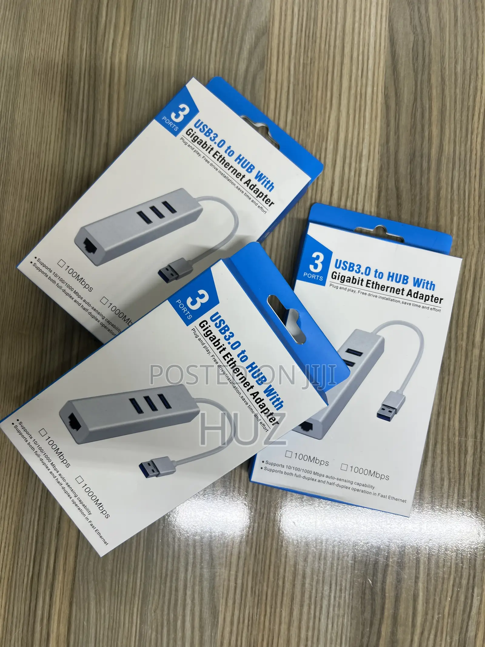 3 Ports USB 3.0 Hub With Ethernet Port