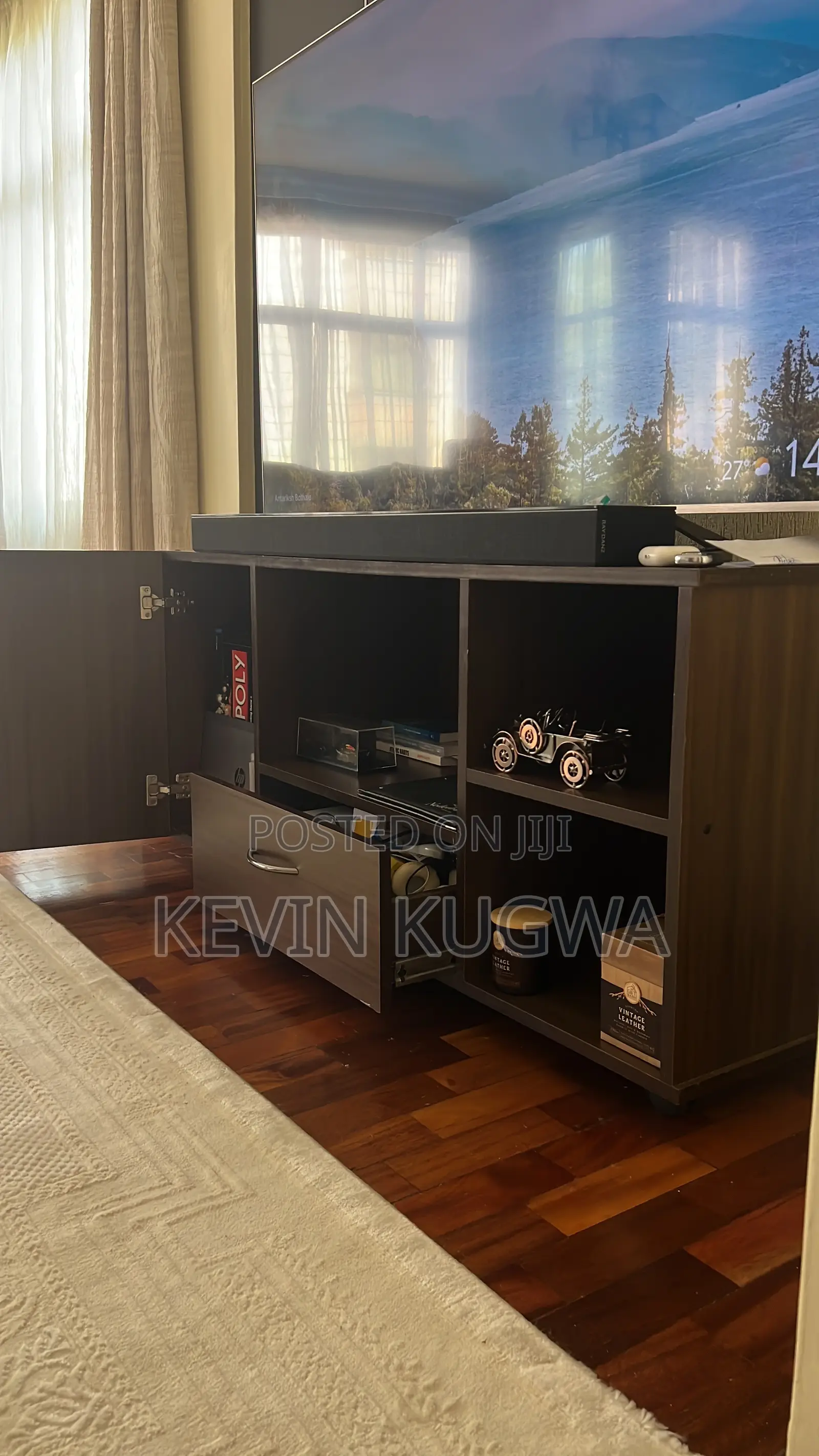 Dark Brown TV Console – 137cm | 5 Compartments | 65" TV