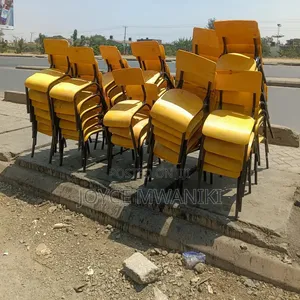 Metal Frame School Chairs Polished With Varnish
