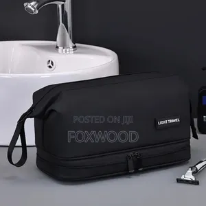 Double Layer Portable Travel Cosmetic and Toiletry Bag