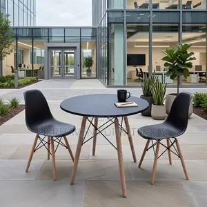 Round Black Wooden Dining Table – Modern Dining Table