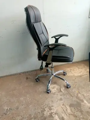 Executive High Back Leather Chair Black With Chrome Base