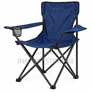 Collapsible Outdoor Relaxation Chair With Armrests and Mesh Cup Holder