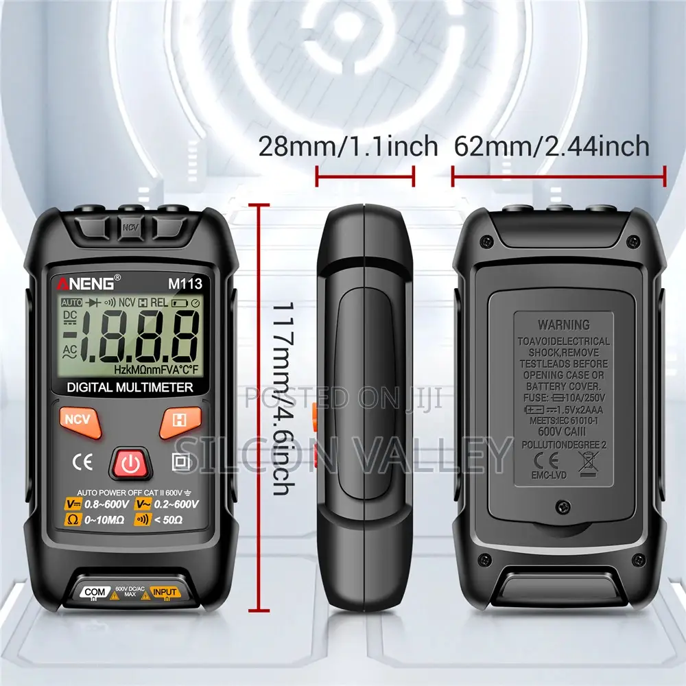 ANENG M113 Mini Digital Multimeter AC/DC Voltage Meter 1999 Counts