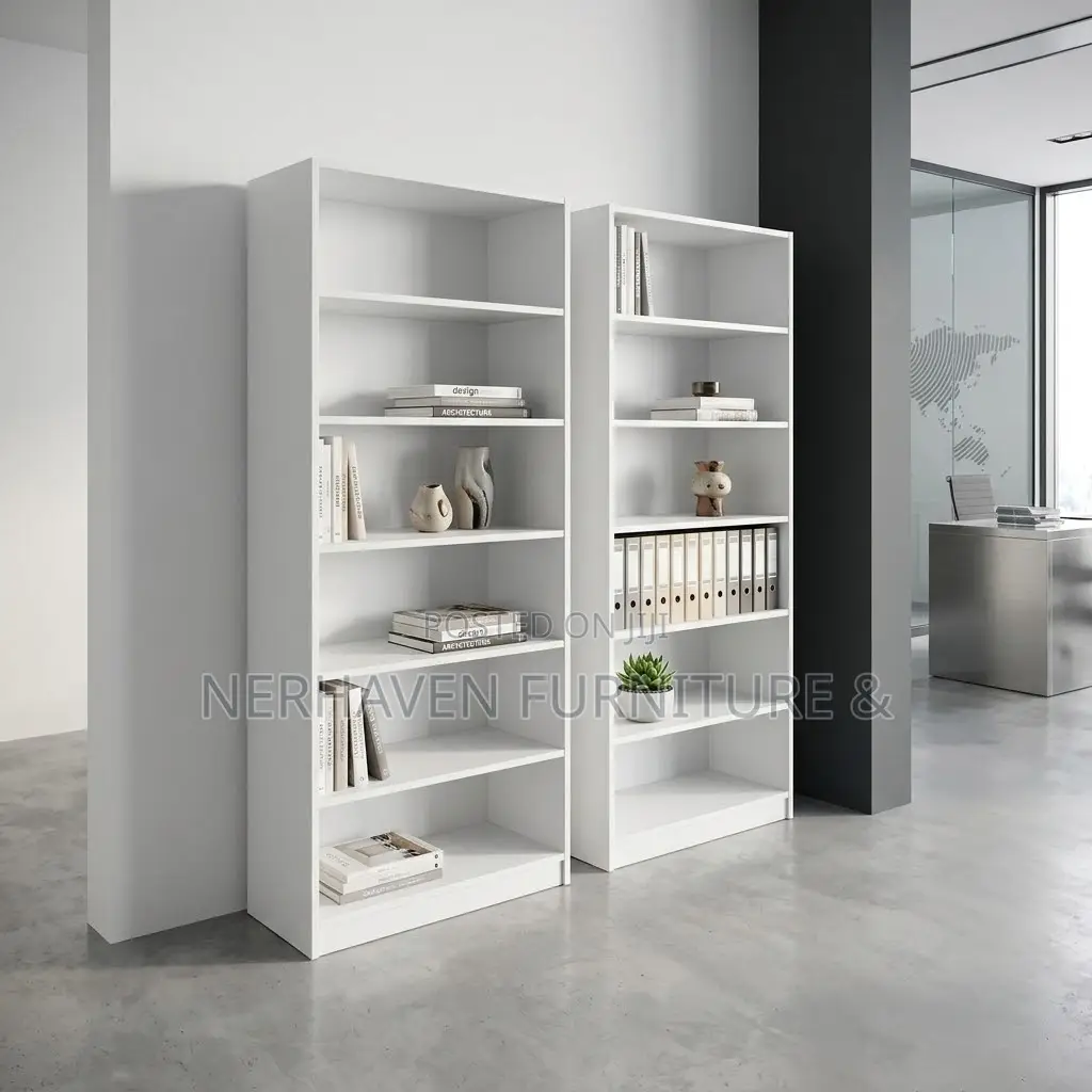 White Bookshelf – Modern White Bookcase for Home Office