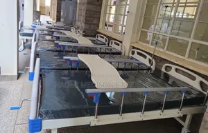 3×6 Hospital Bed With Matress, Mackintosh, Feeding Table, Drip Stand