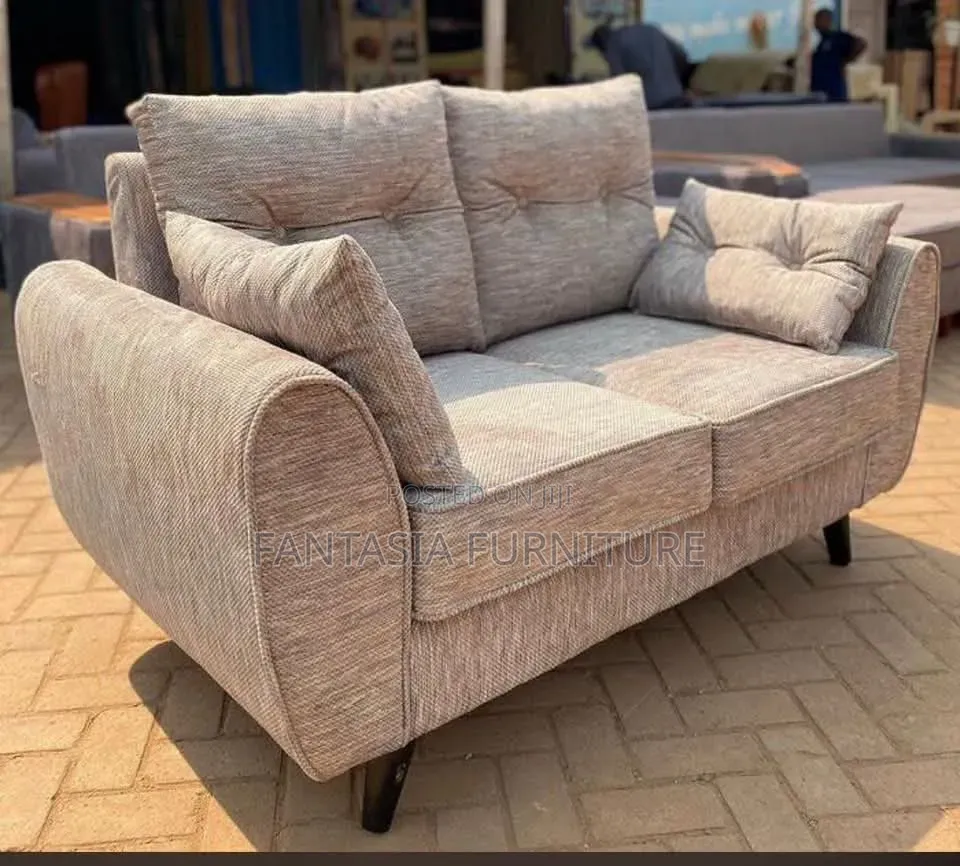 2 Seater Beige Textured Sofa