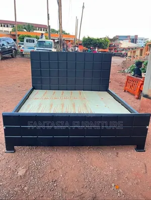 6 by 6 Black Cubic Bed