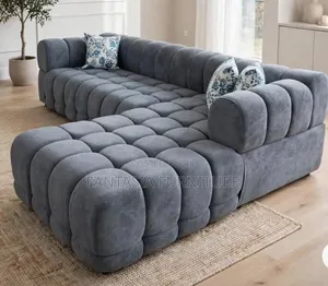5 Seater Bubble Sofa Grey Velvet Sofa