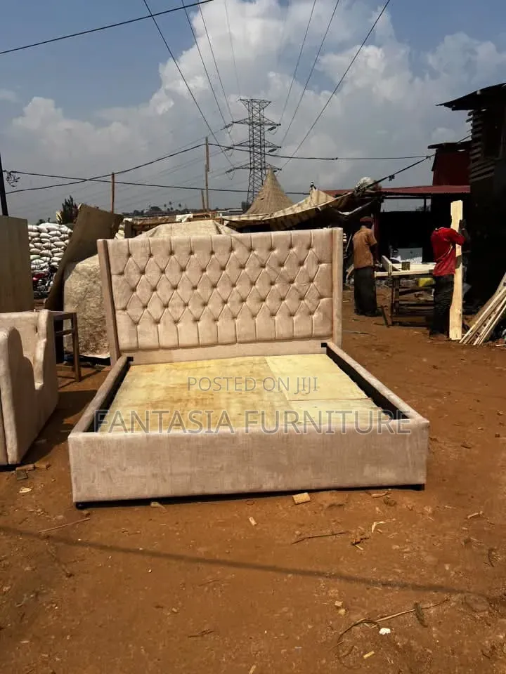 5 by 6 Cream Quality Fabric Beds