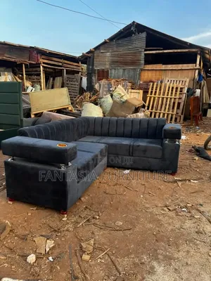 5 Seater Charcoal Grey Velvet Sofa