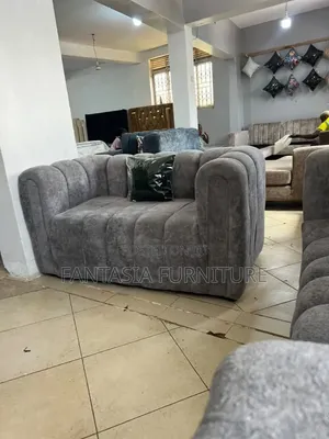 2-Seater Grey Velvet Sofa (Bubble)