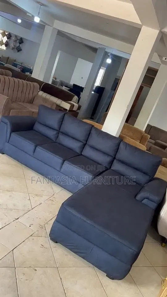 7 Seater Charcoal Grey/Black Velvet Sofa