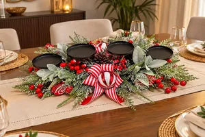 Christmas Centre Piece With 4 Candle Holders