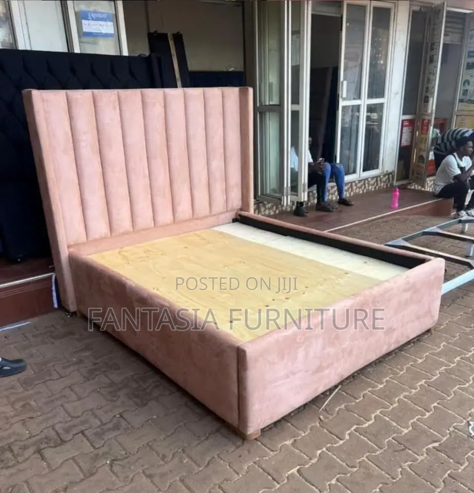 5 by 6 Pink Chesterfield Bed