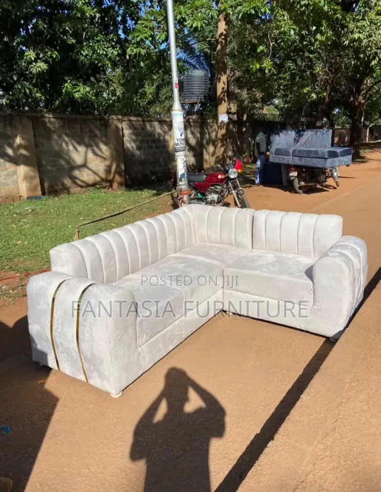 5 Seater Cream Velvet Sofa + Free Delivery