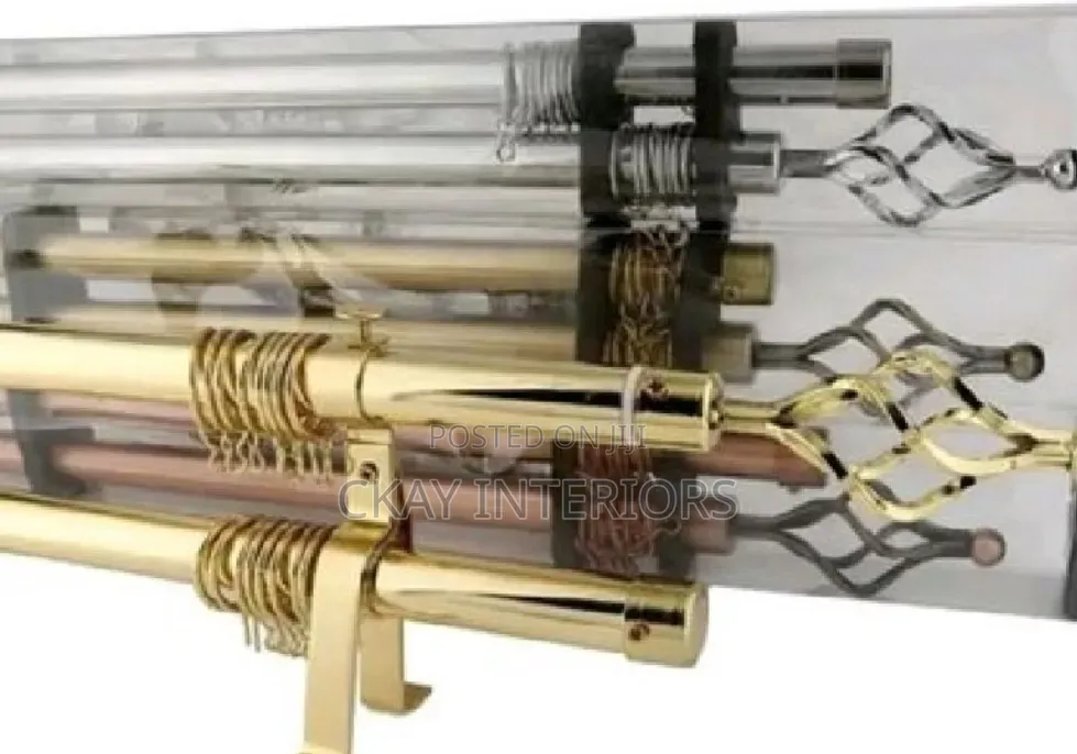 Black, Silver and Gold Doubles Adjustable Curtain Rods