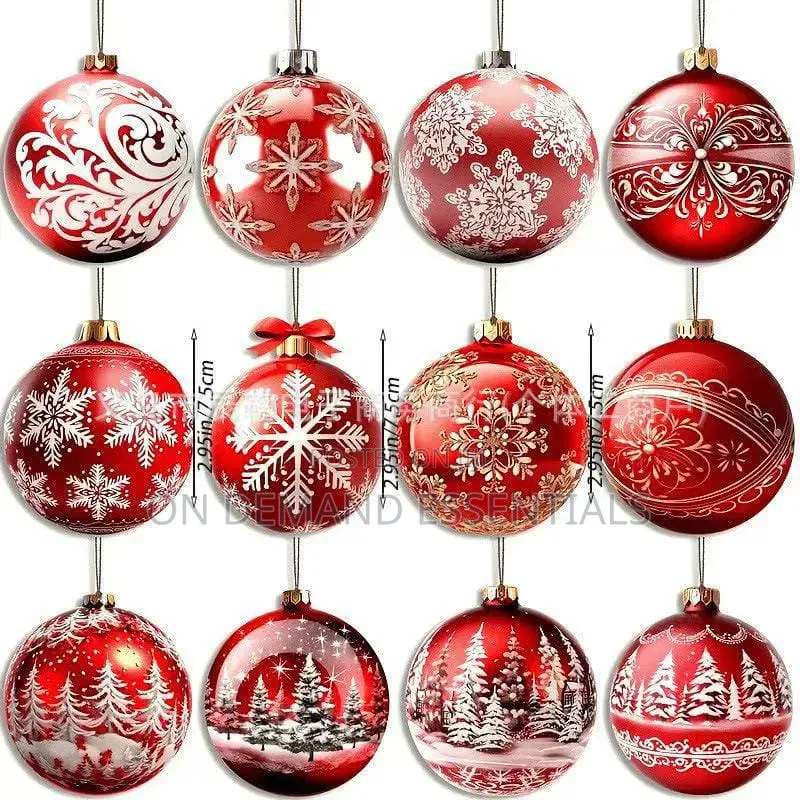 12pcs Christmas Wooden Ornament Decorative Set