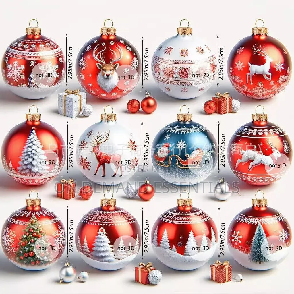 12pcs Christmas Wooden Ornament Decorative Set