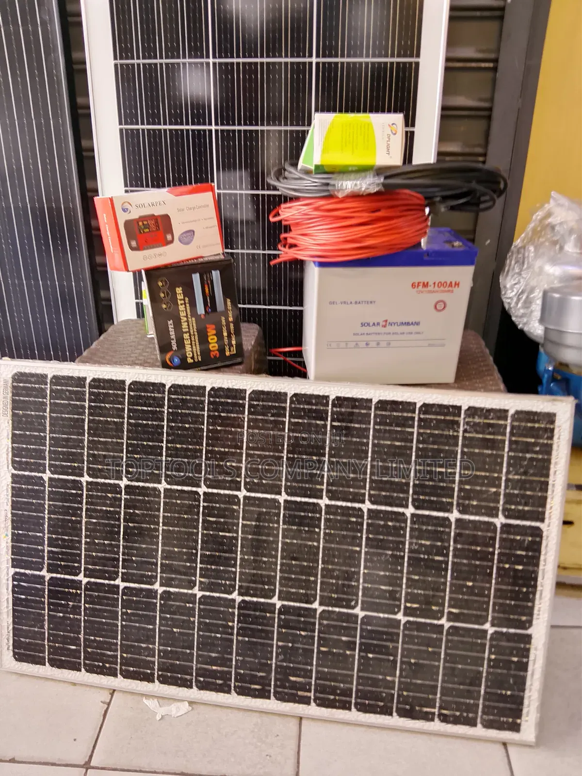 Complete 200watts Solar System Package With 100ah Battery
