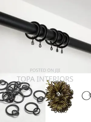 Easy to Fit 1" Black Curtain Rings for Curtain Rods