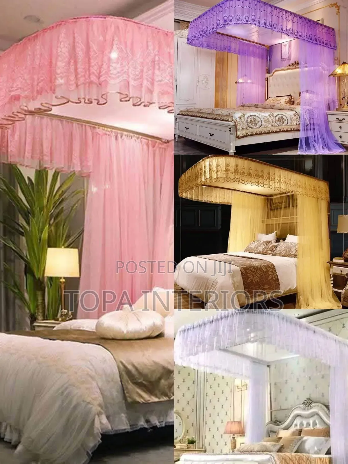 6x6 Premium Bed Mesh 2 Stand Curtain Mosquito Nets With Frames