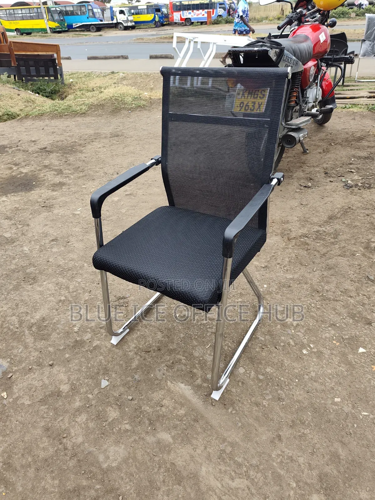 Title
Black Mesh Visitor Office Chair With Chrome Frame Armrests