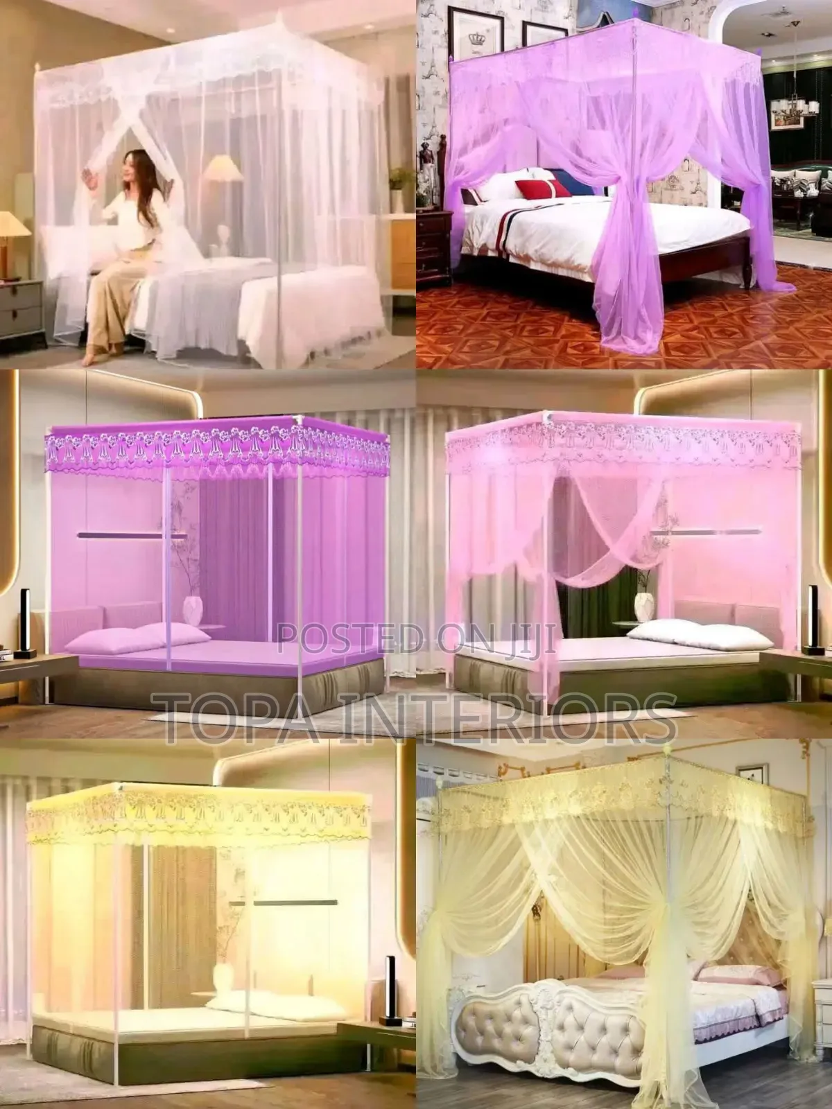 Lightweight Polyester Mesh Canopy Mosquito Bed Nets With Four Stands