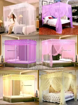 Lightweight Polyester Mesh Canopy Mosquito Bed Nets With Four Stands