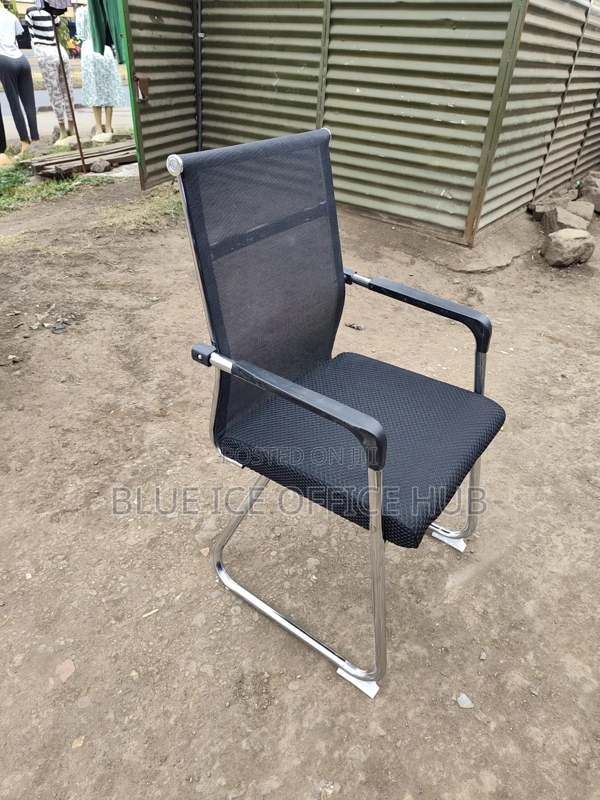 Title
Black Mesh Visitor Office Chair With Chrome Frame Armrests