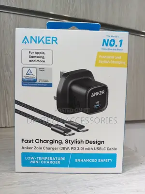 Anker 30W USB-C Fast Charger ADAPTER - Black