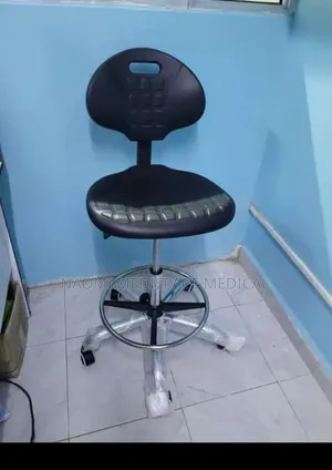 Height Adjustable, Revolving Doctor's Stool With Backrest and Armrest