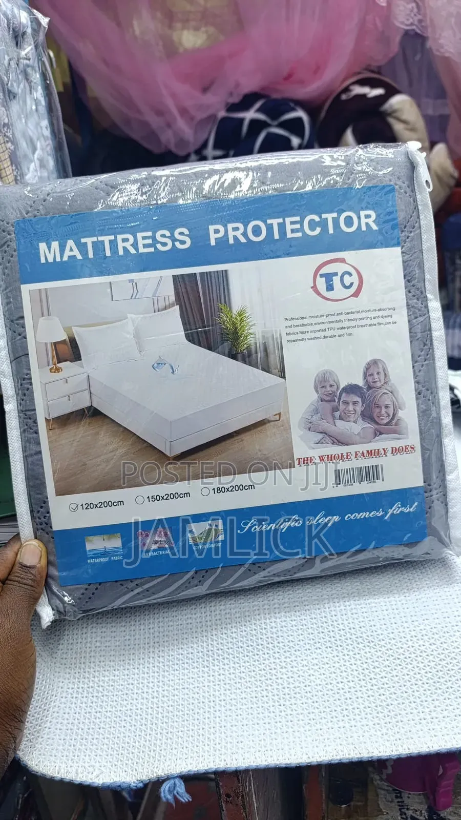 TC Grey White Mattress Protector - RH