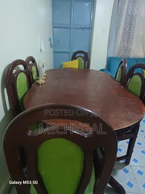 6-Seater Wooden Dining Table Set – 6 Chairs