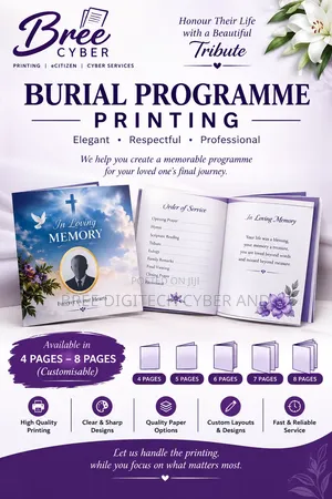 Four Pages Burial Program Eulogy