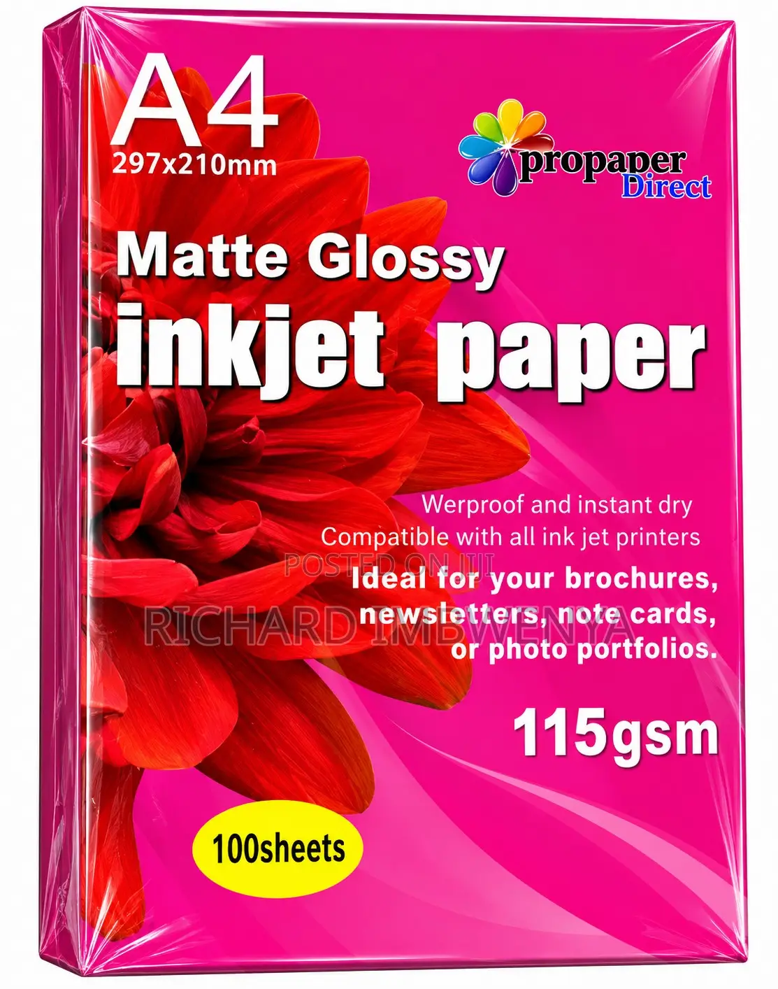 A4 Matte Glossy Inkjet Paper – 115gsm | 100 Sheets
