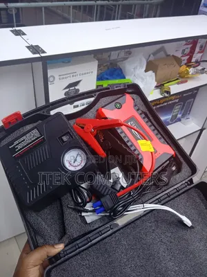 Powerful Portable Vehicle Jump Starter and Tire Inflator Kit