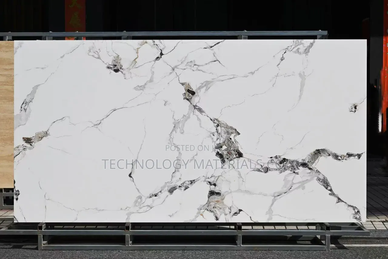 Romantic White Sintered Stone Slab – Luxury Marble Look