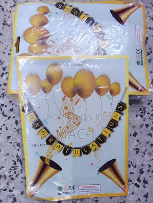 Congratulations Party Banner & Banner Set – Gold Theme