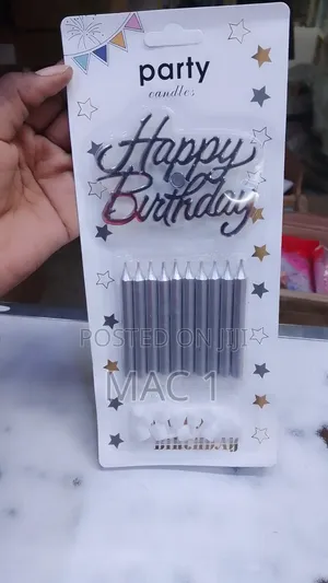 Premium Happy Birthday Cake Decor Set – Topper + 10 Candles