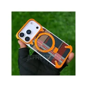 Oatsbasf iPhone 17 Pro Max Metal Case, Frameless Leather Magnetic Inv