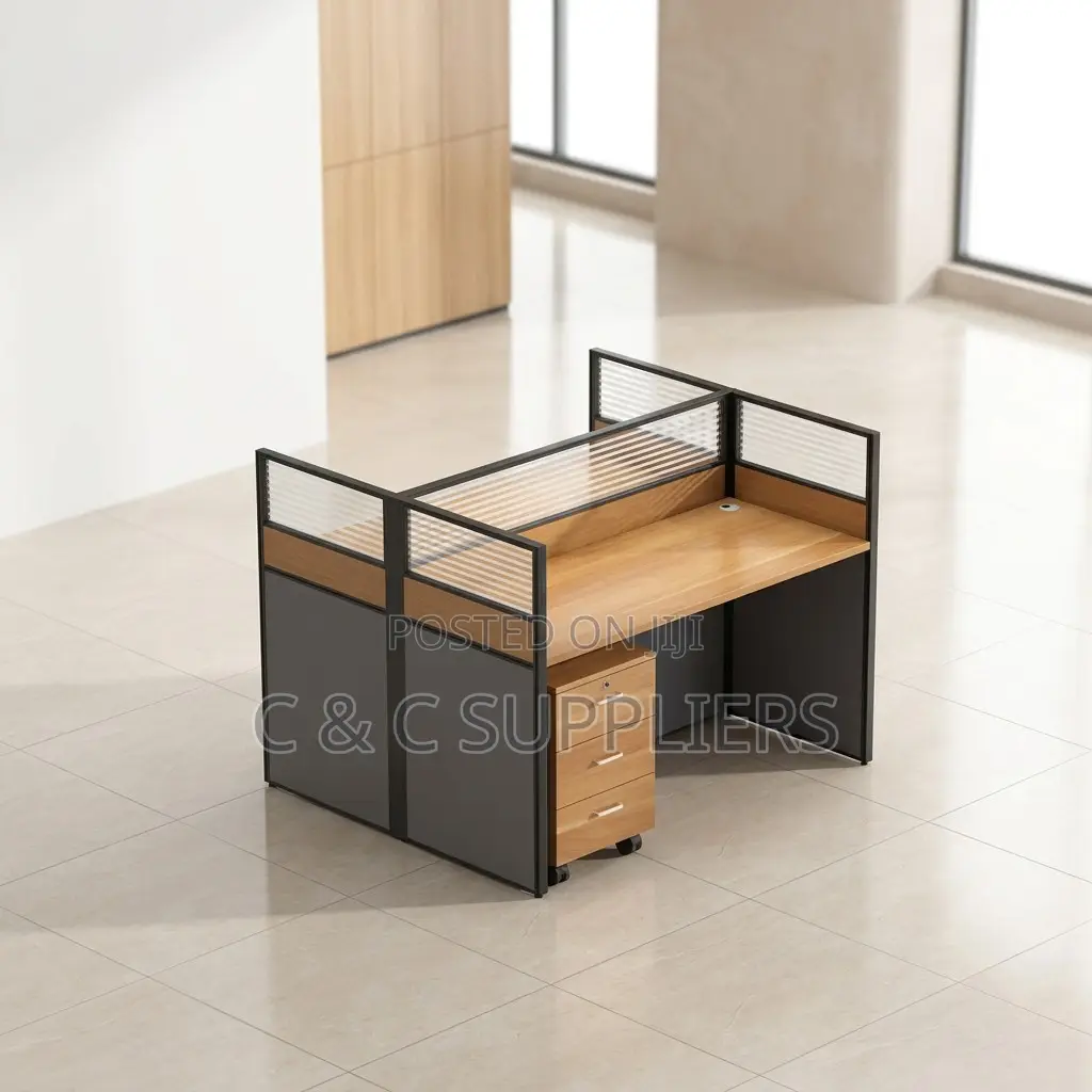 2-Way Brown Workstation Desk.