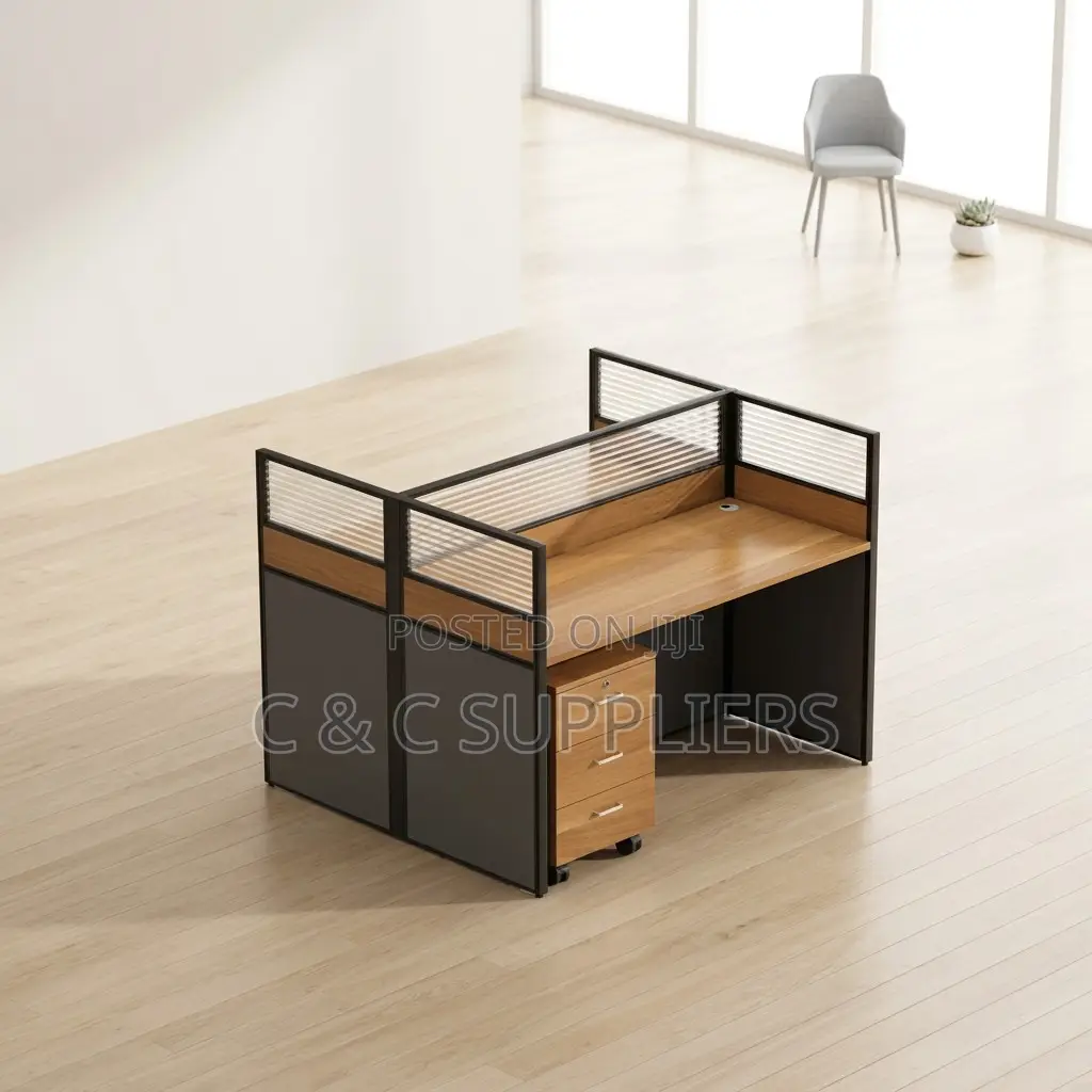 2-Way Brown Workstation Desk.