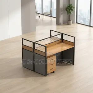 2-Way Brown Workstation Desk.