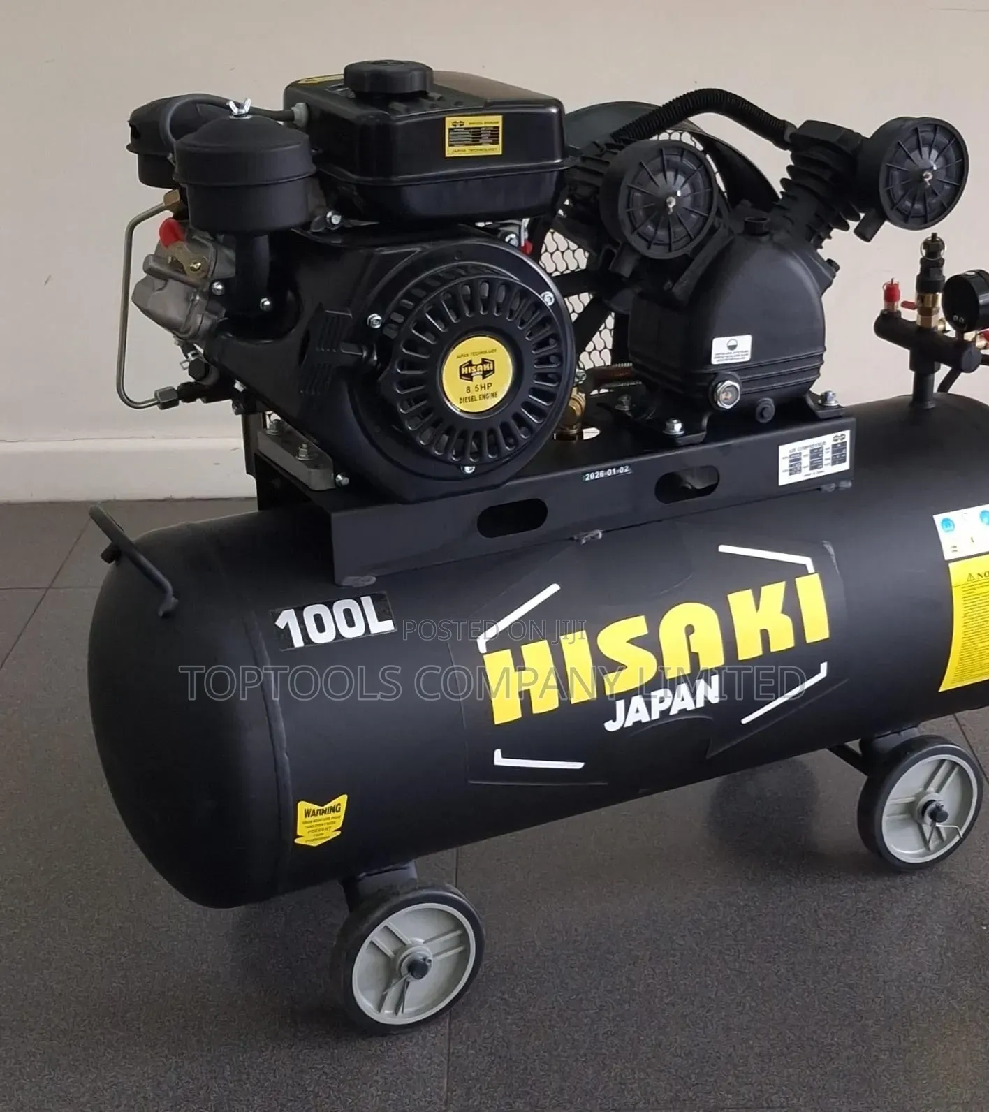 HISAKI JAPAN Compressor 100 Litres With Diesel Engine 8.5hp