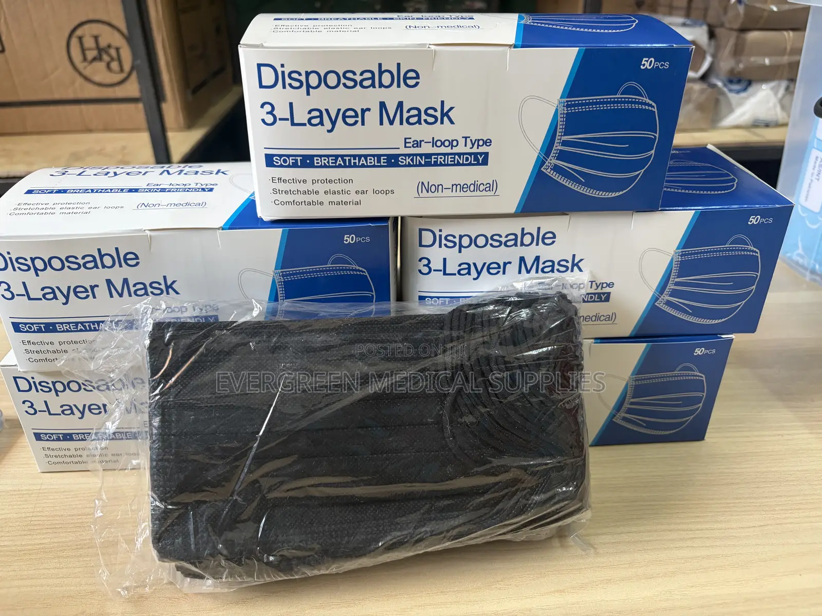 Non-Woven Black Face Mask