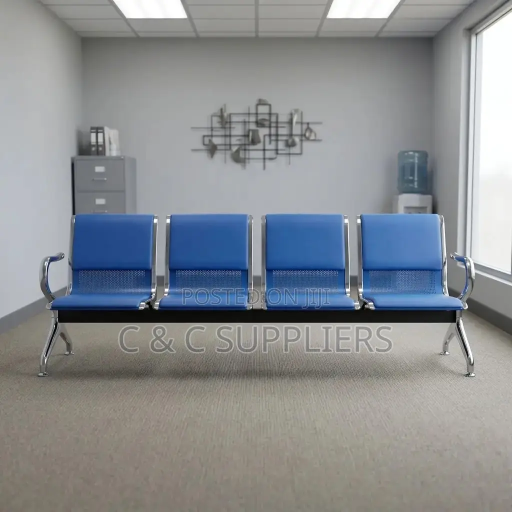 4-Link Blue Guest Waiting Bench