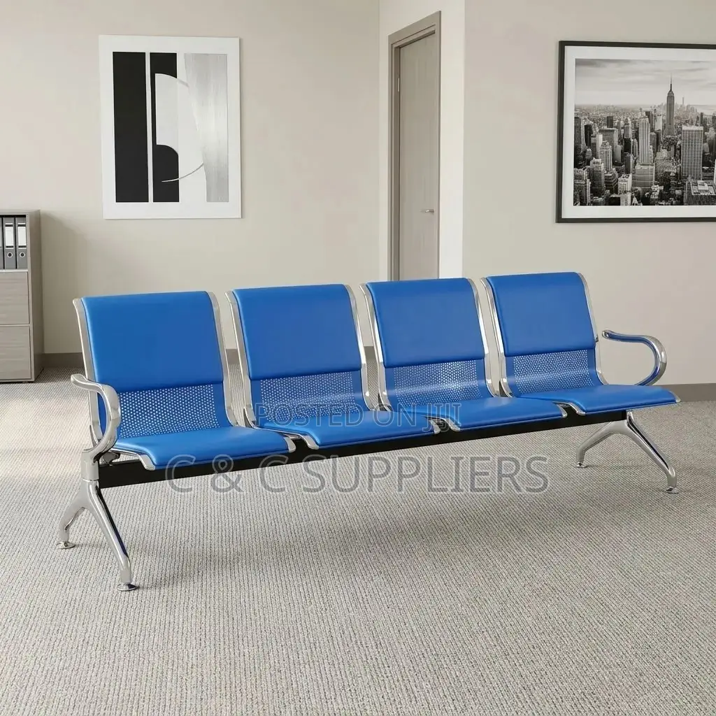4-Link Blue Guest Waiting Bench