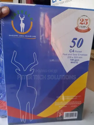 C4 White Envelope Peel and Seal 50 PCs 100gsm