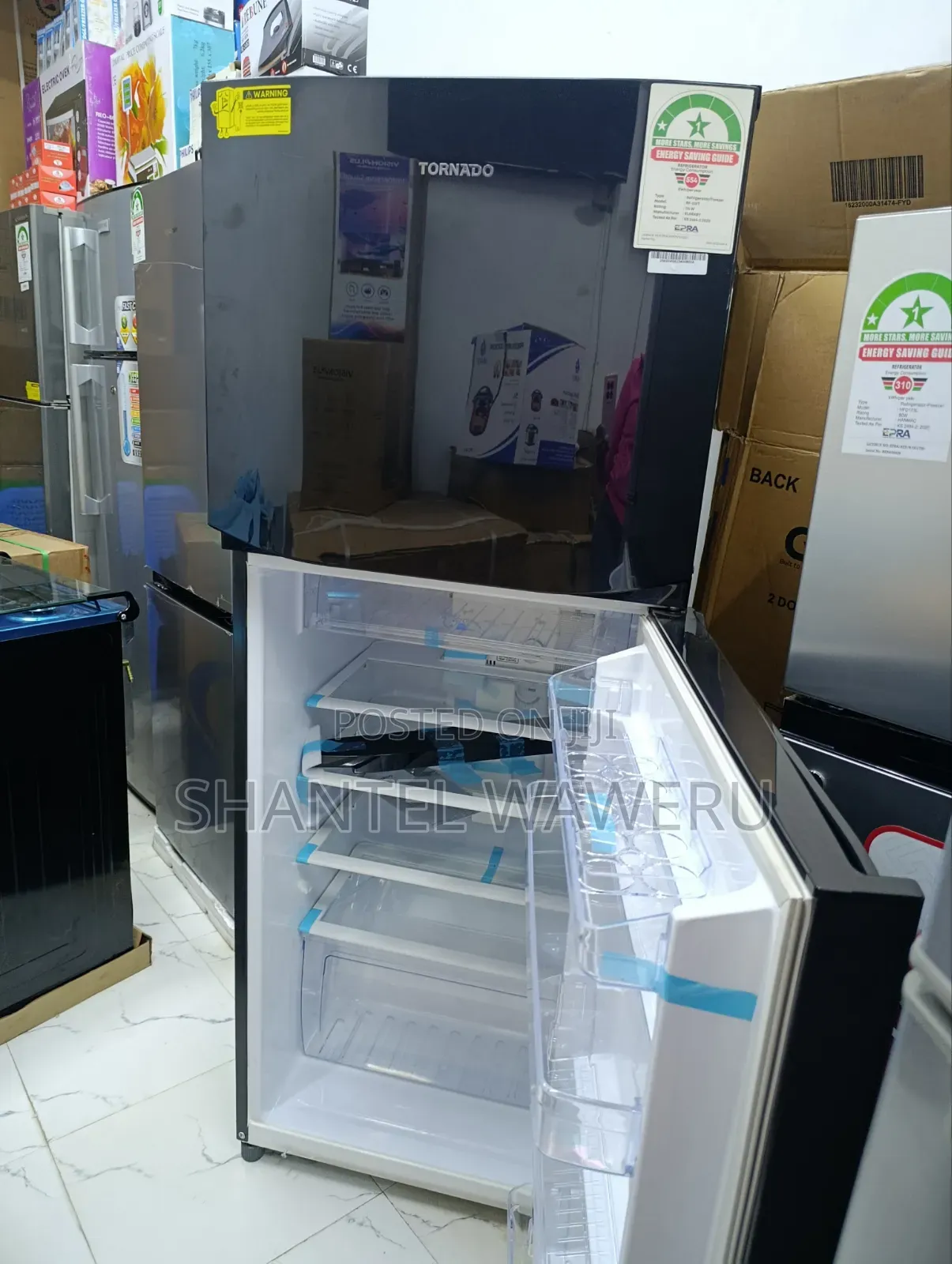 Black Double Door Fridge